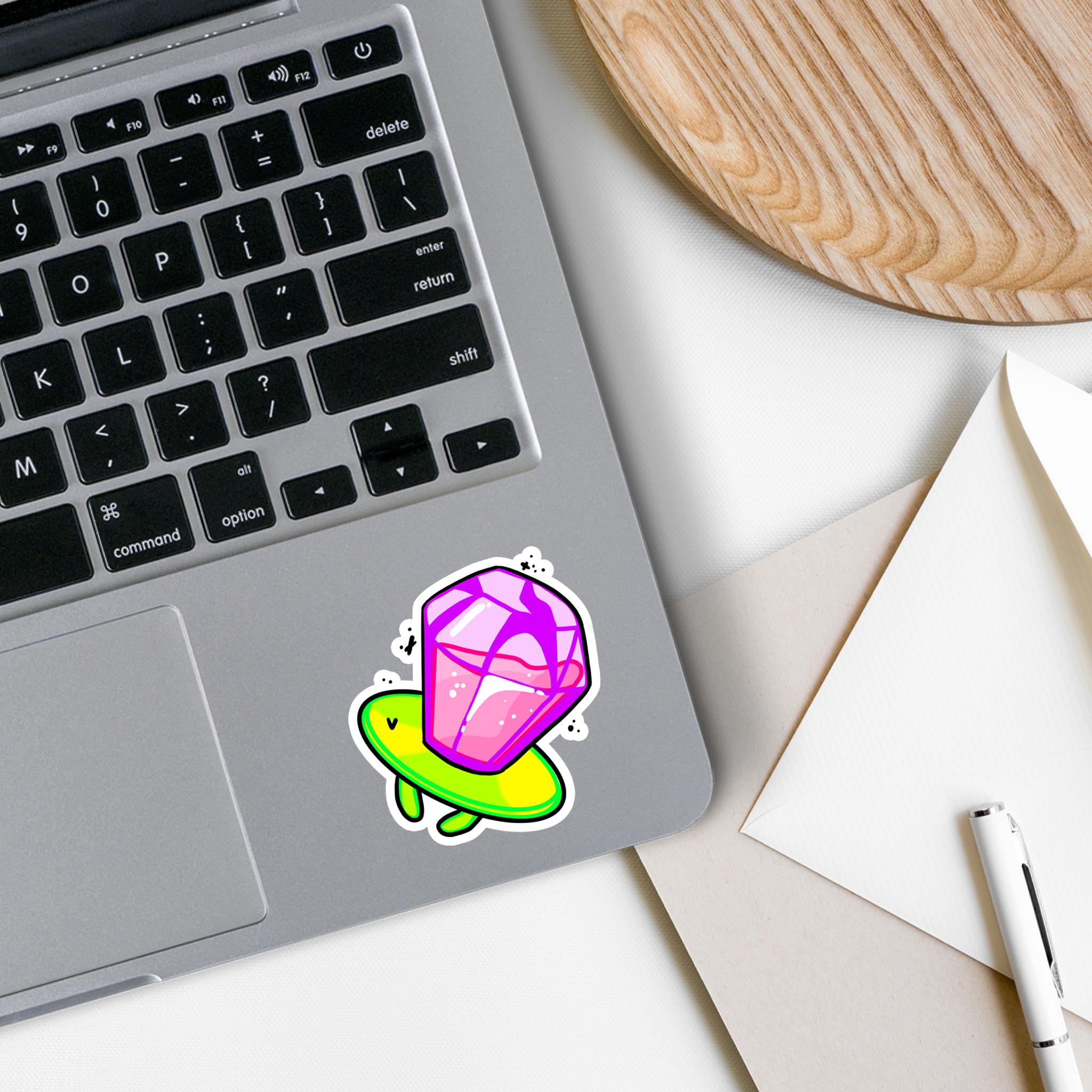 Colorful Ring Pop Vinyl Sticker on a white background, showcasing its vibrant design and matte finish.