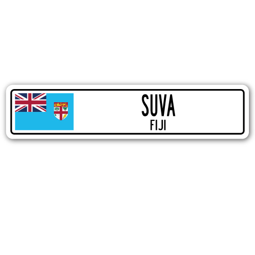 "Suva, Fiji city sign."