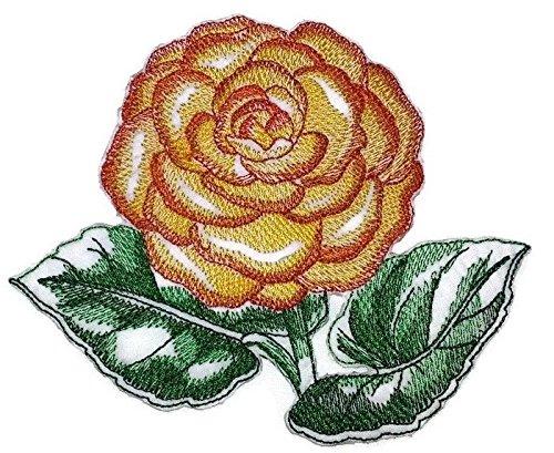 Sketched Calendula embroidered patch, featuring intricate floral design on a cotton base, ideal for iron-on or sew-on applications.