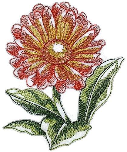 Sketched Tuberous Begonia embroidered patch, showcasing intricate floral design on a cotton base, ideal for iron-on or sew-on applications.