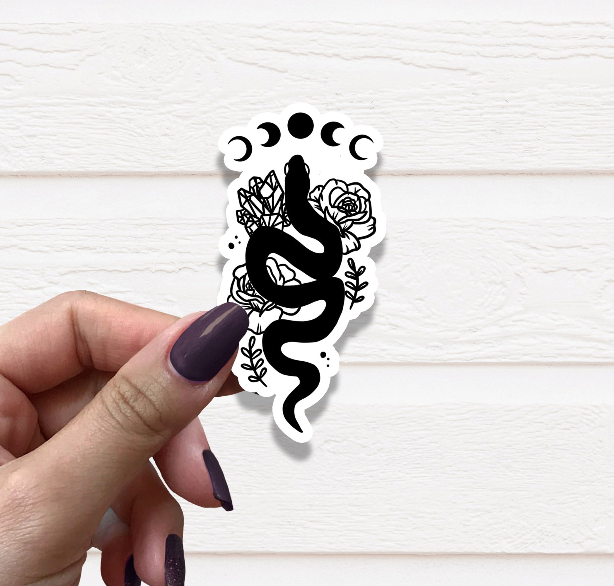 A vibrant Snake Vinyl Sticker on a white background, showcasing its intricate design and matte finish.