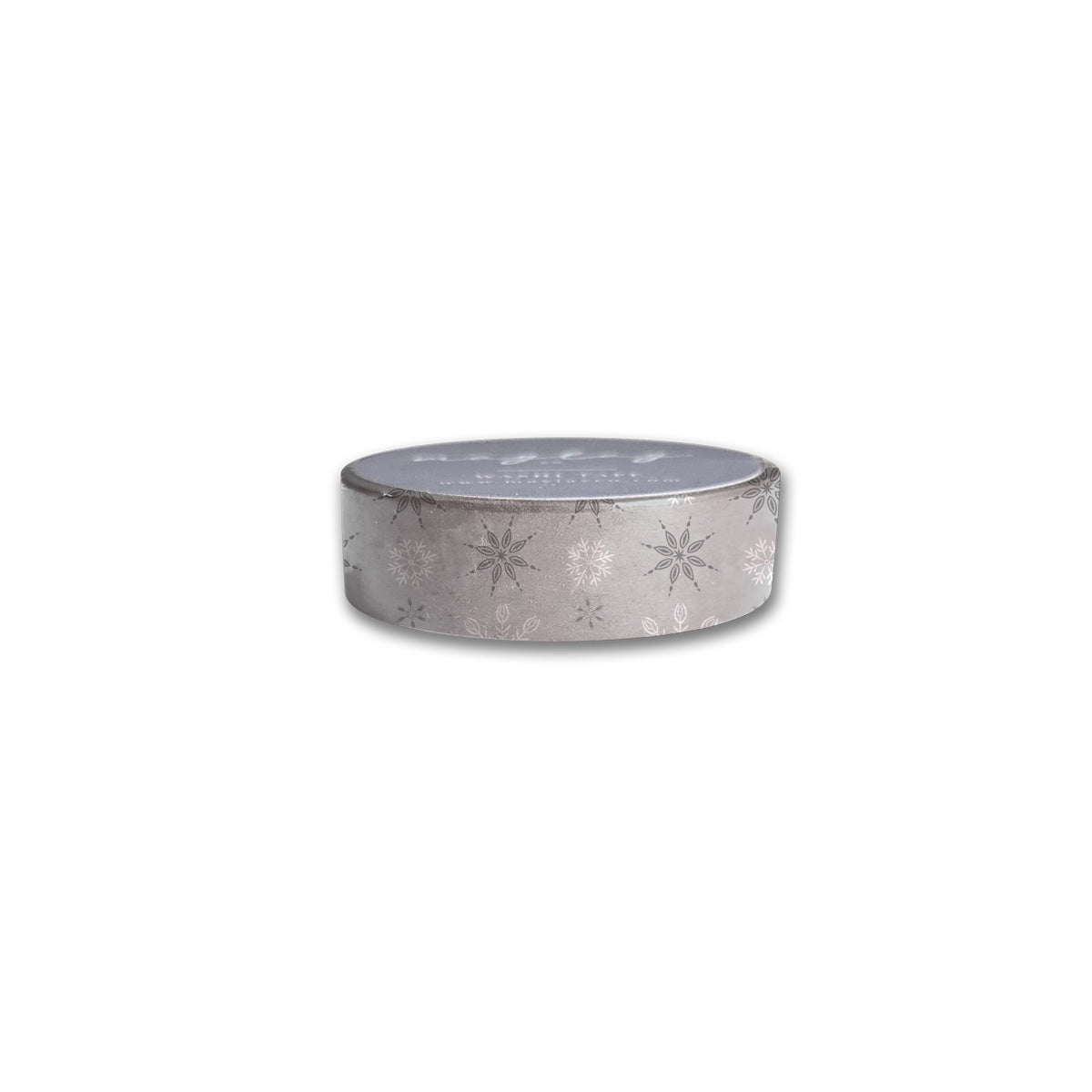 Snowflakes Washi Tape featuring a winter-themed snowflake design, 15 mm wide and 10 m long, packaged in plastic wrap.