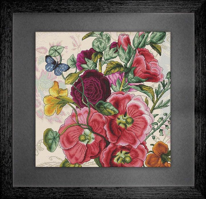 Summer Flowers B2366L Counted Cross-Stitch Kit featuring vibrant colors and high-quality materials.