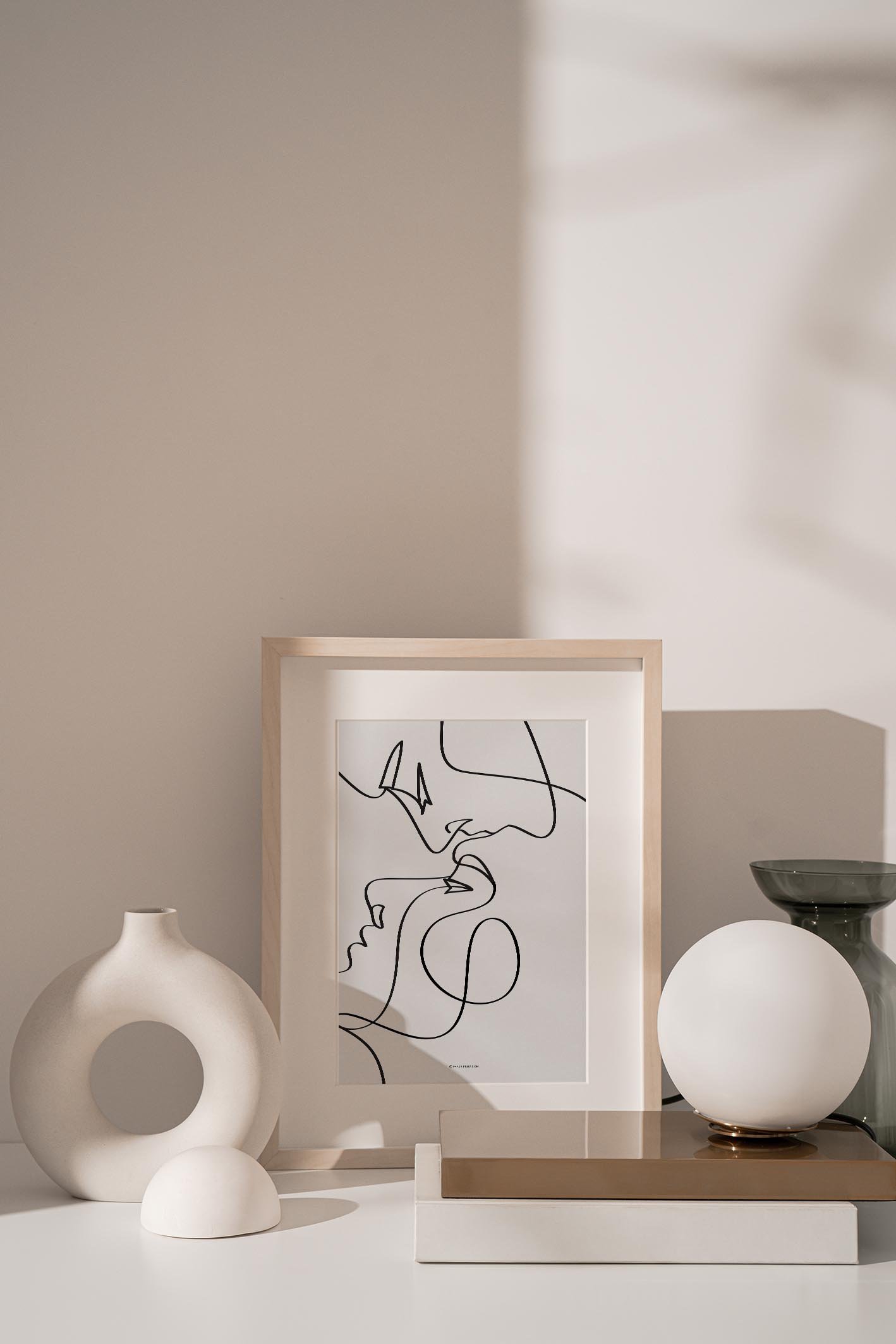 Sweethearts (Blanc) art print featuring elegant design on high-quality stock, perfect for home decor.