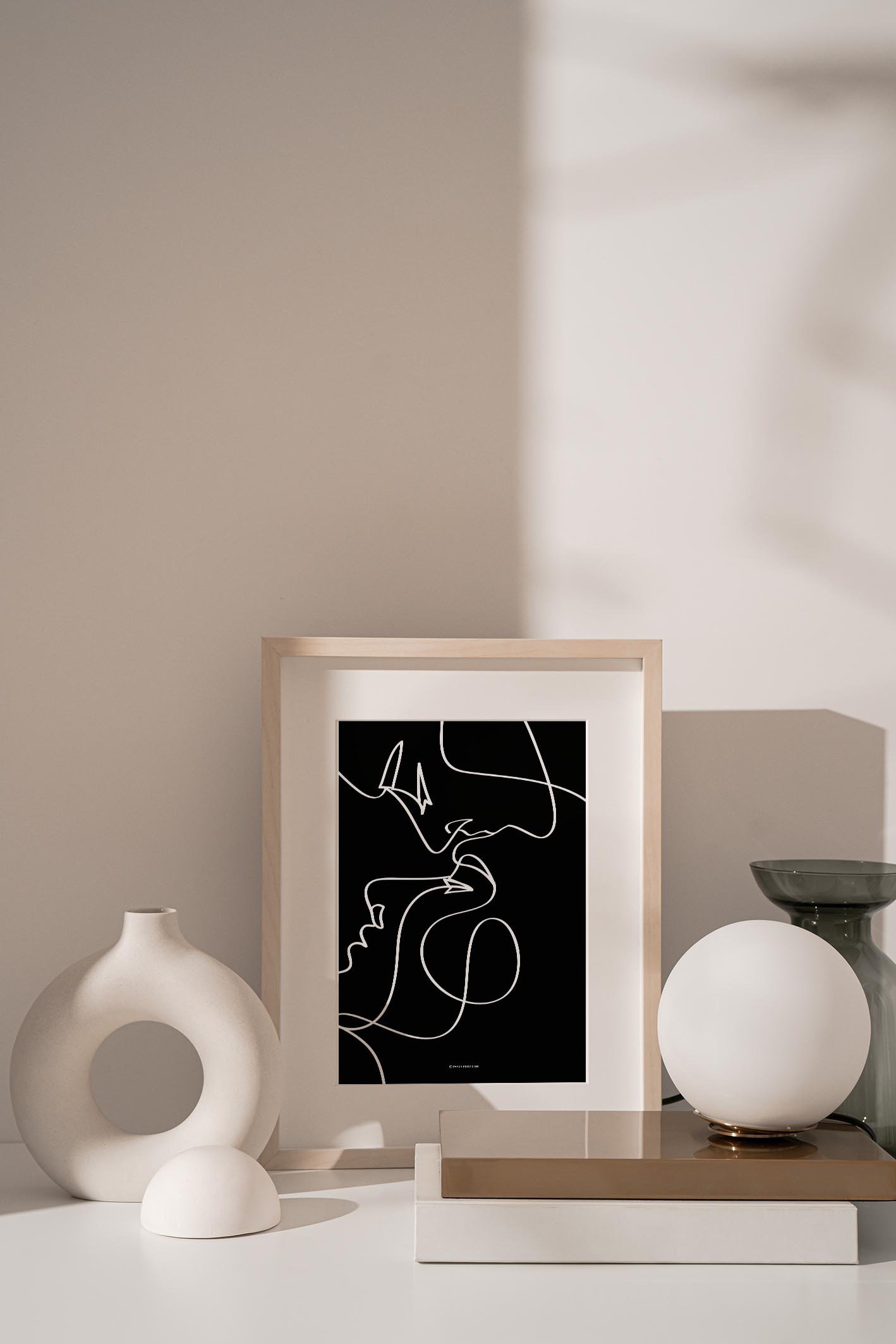 Sweethearts (Noir) art print featuring elegant design on high-quality stock, suitable for framing.