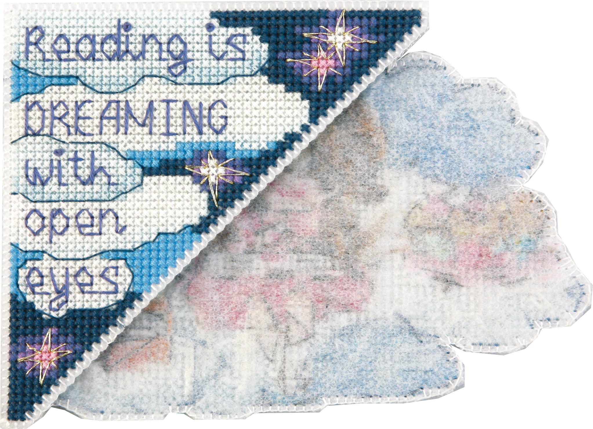 T-81C Counted Cross Stitch Kit featuring a fantasy girl design on a bookmark, showcasing vibrant colors and high-quality materials.