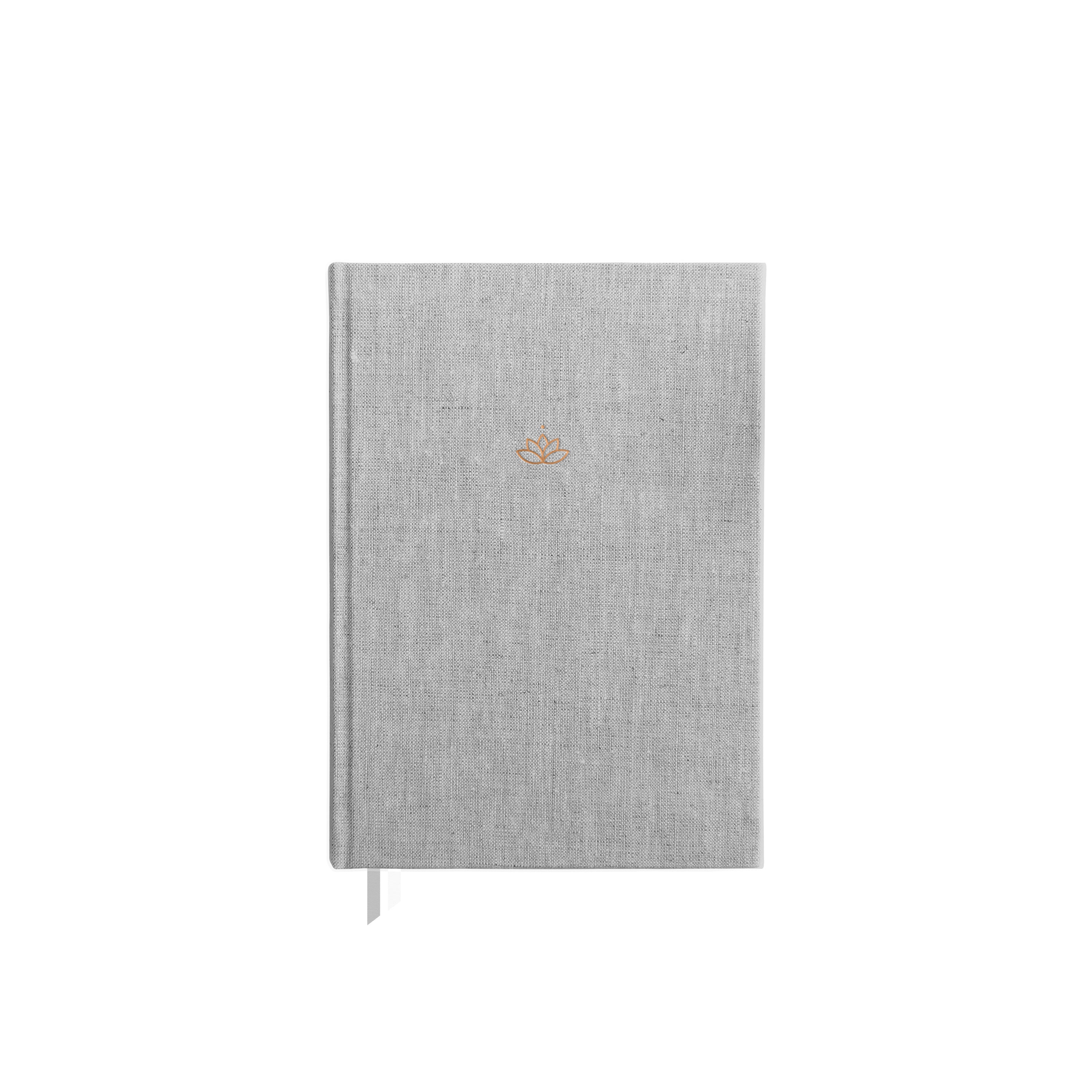 Undated Weekly Ponderlily Planner in Grey, featuring elegant design and eco-conscious materials, perfect for flexible planning.