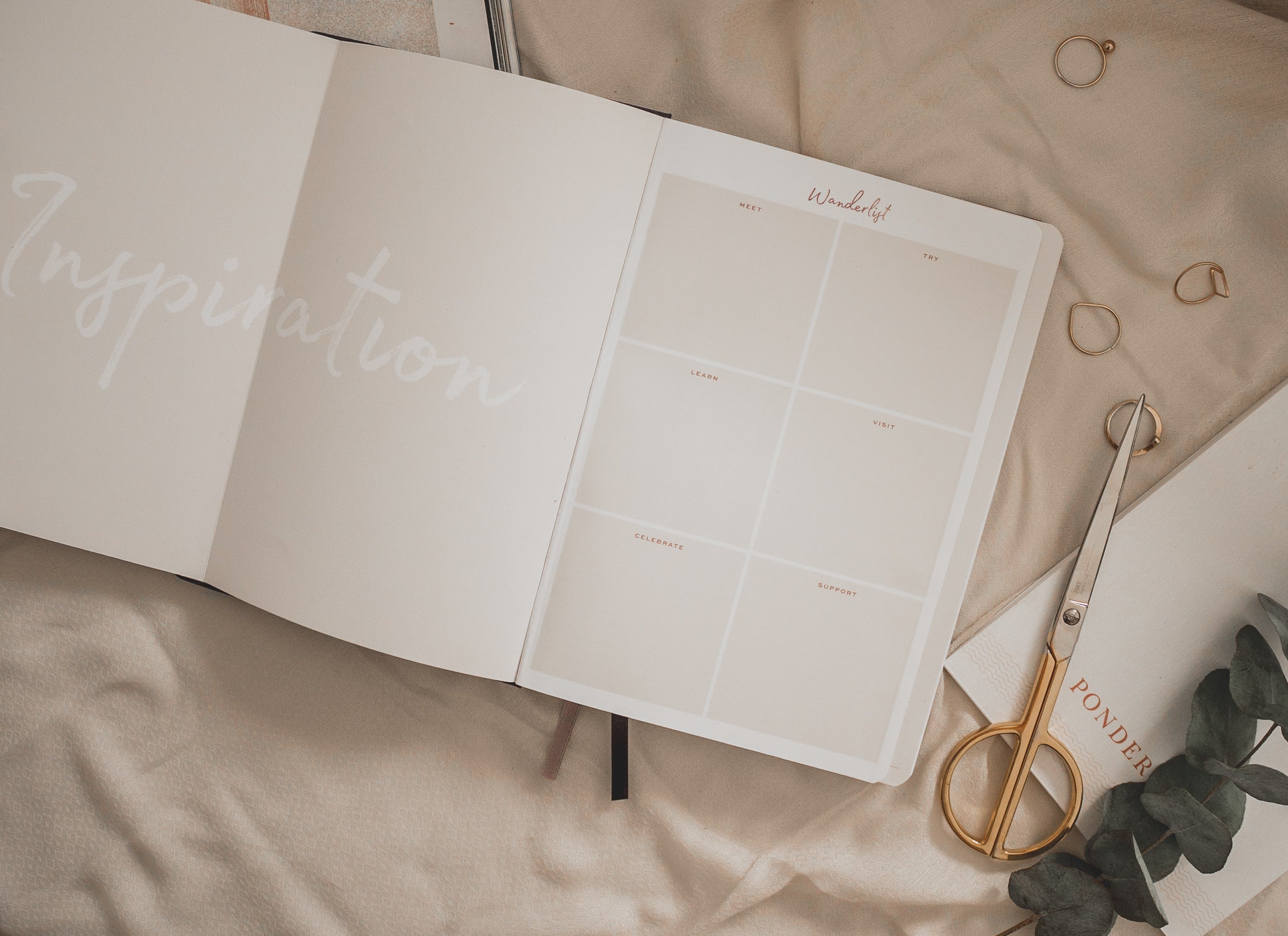 Undated Weekly Ponderlily Planner in Grey, featuring elegant design and eco-conscious materials, perfect for flexible planning.