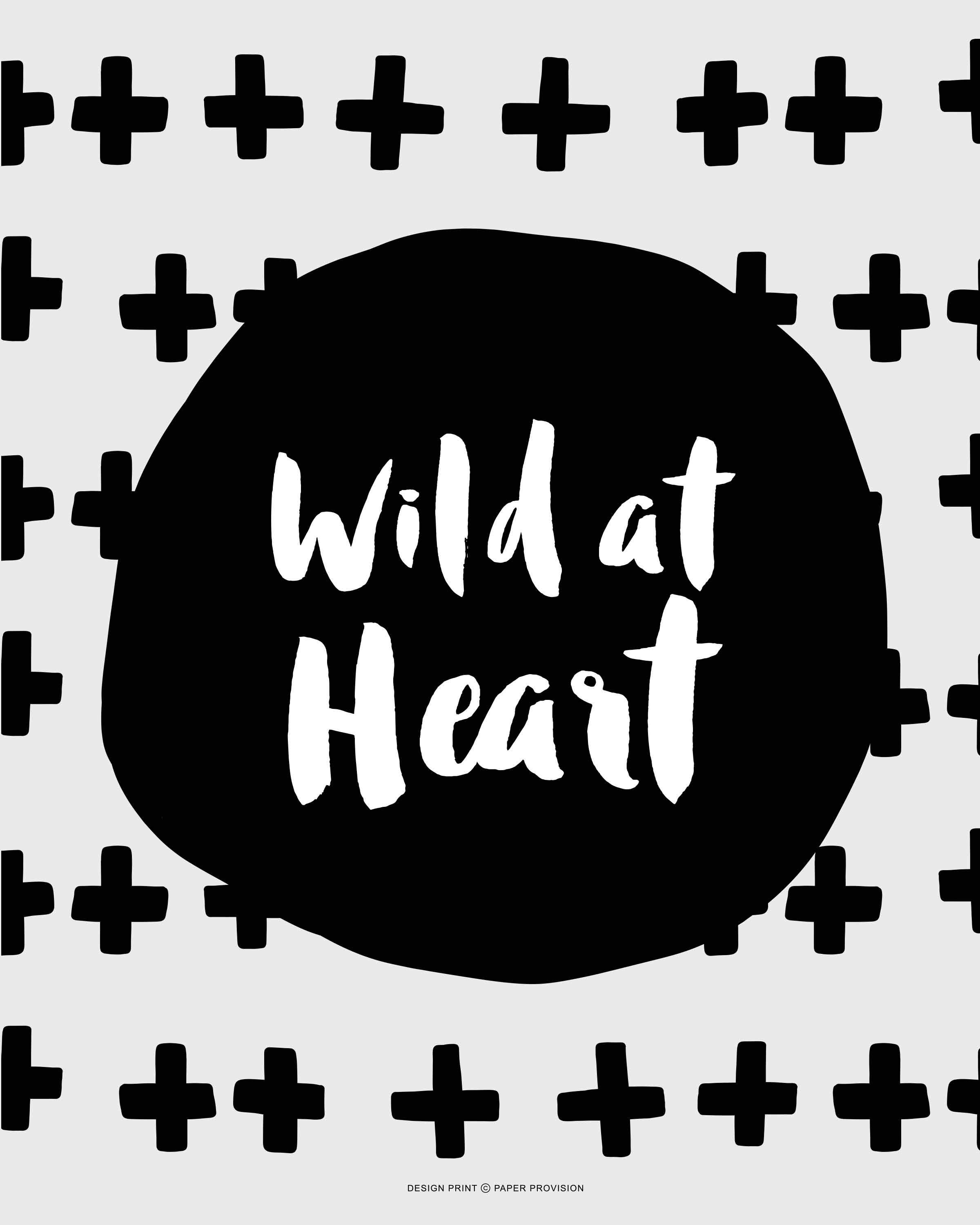 Wild At Heart print featuring vibrant colors and whimsical design, perfect for children's rooms.