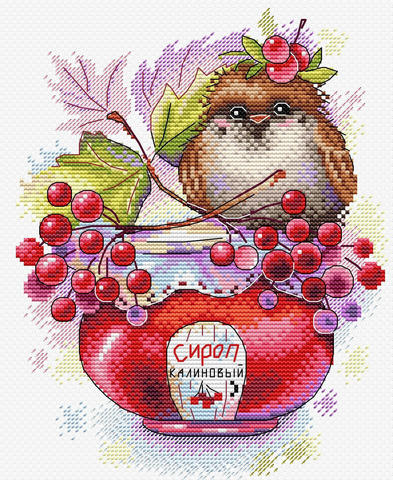 Winged Arrowwood SM-392 Counted Cross Stitch Kit featuring AIDA canvas and colorful threads.