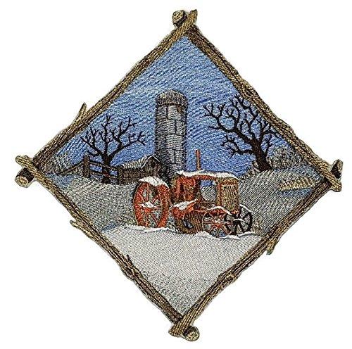 Winter Bonanza embroidered patch featuring a diamond design, perfect for winter-themed garments, showcasing vibrant colors and intricate embroidery.