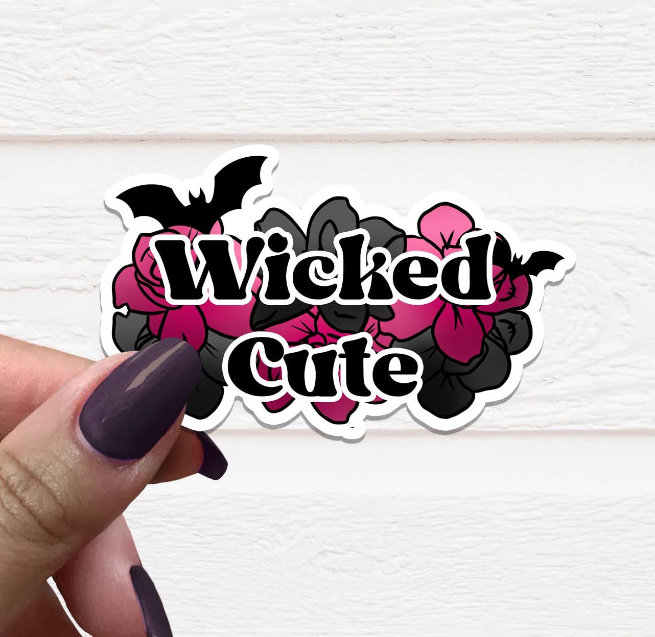 Witchy Wicked Cute Vinyl Sticker featuring whimsical design, perfect for personalizing items.