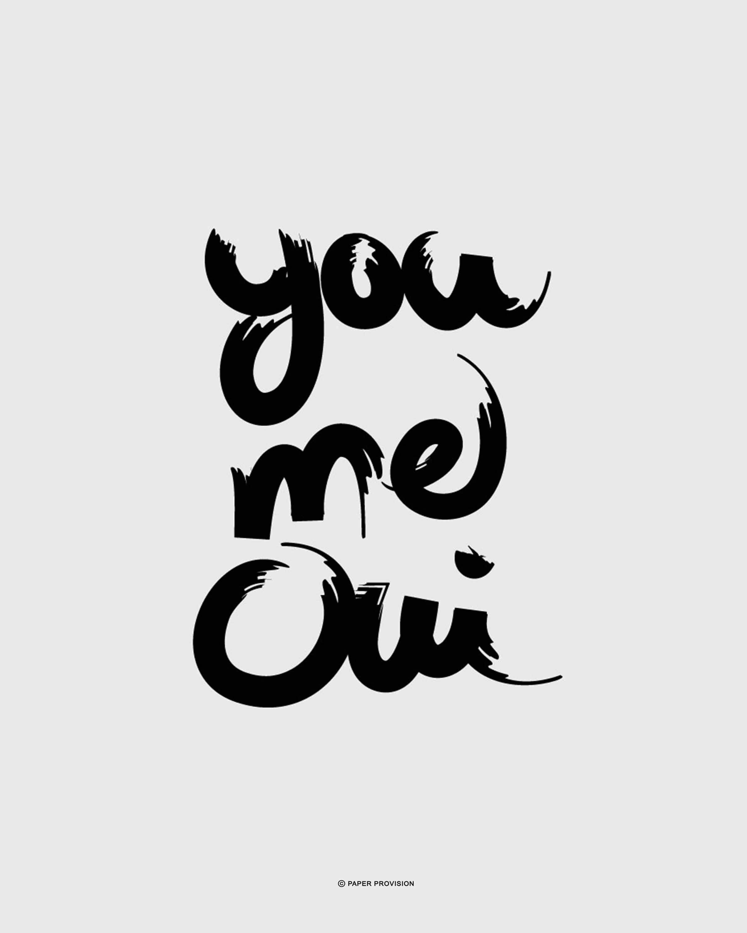 You Me Oui art print featuring vibrant colors and modern design, suitable for framing.