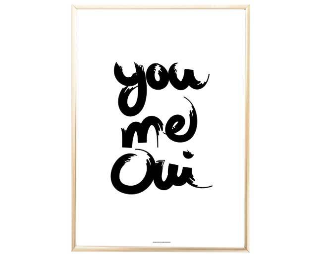 You Me Oui art print featuring vibrant colors and modern design, suitable for framing.