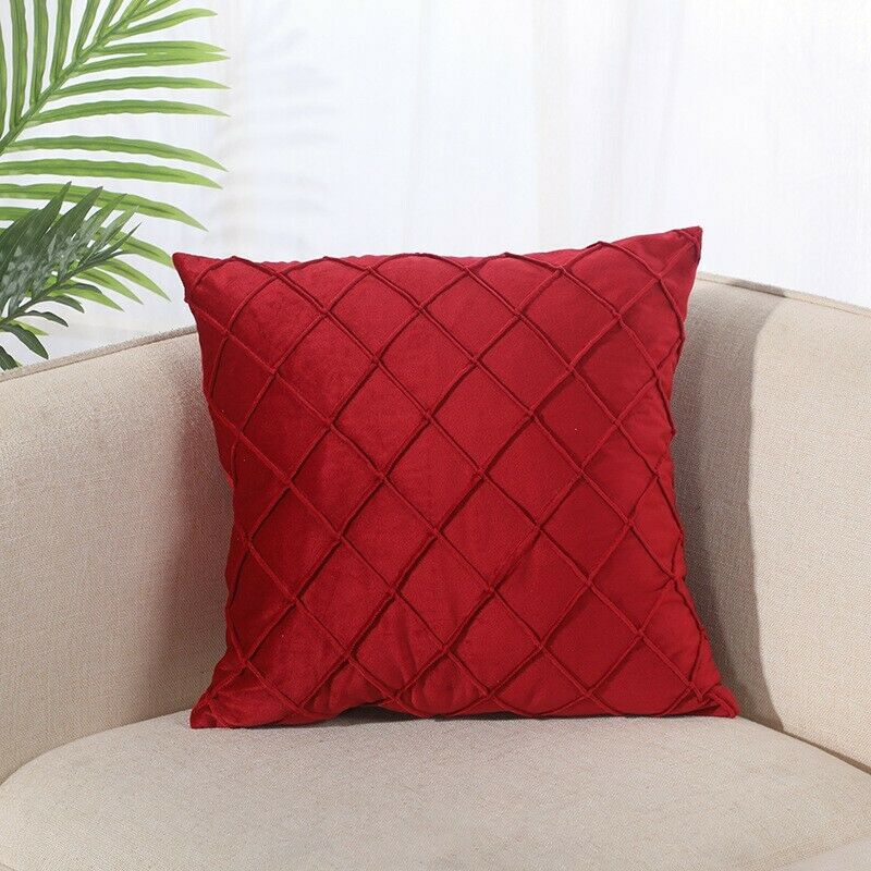 A set of 3D pattern velvet cushion covers in geometric design, measuring 43x43cm, showcasing a luxurious texture and vibrant colors.