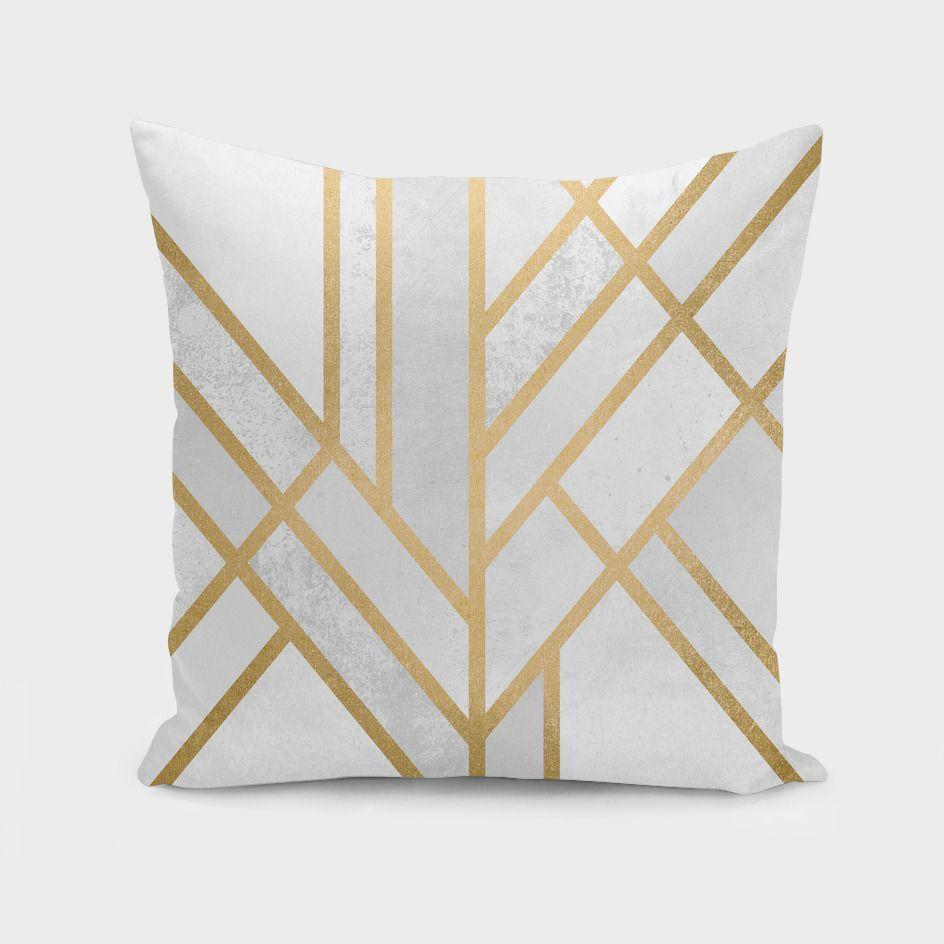 Art Deco Geometry Cushion featuring geometric patterns in vibrant colors, made from 100% spun polyester poplin fabric, measuring 16x16 inches.