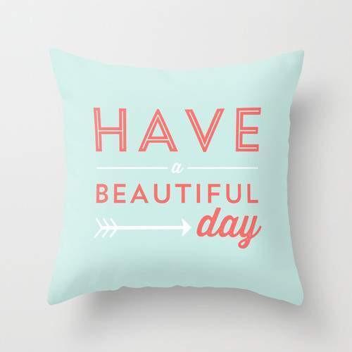 Beautiful Day Cushion with vibrant double-sided print, made from 100% spun polyester fabric, featuring a concealed zipper.