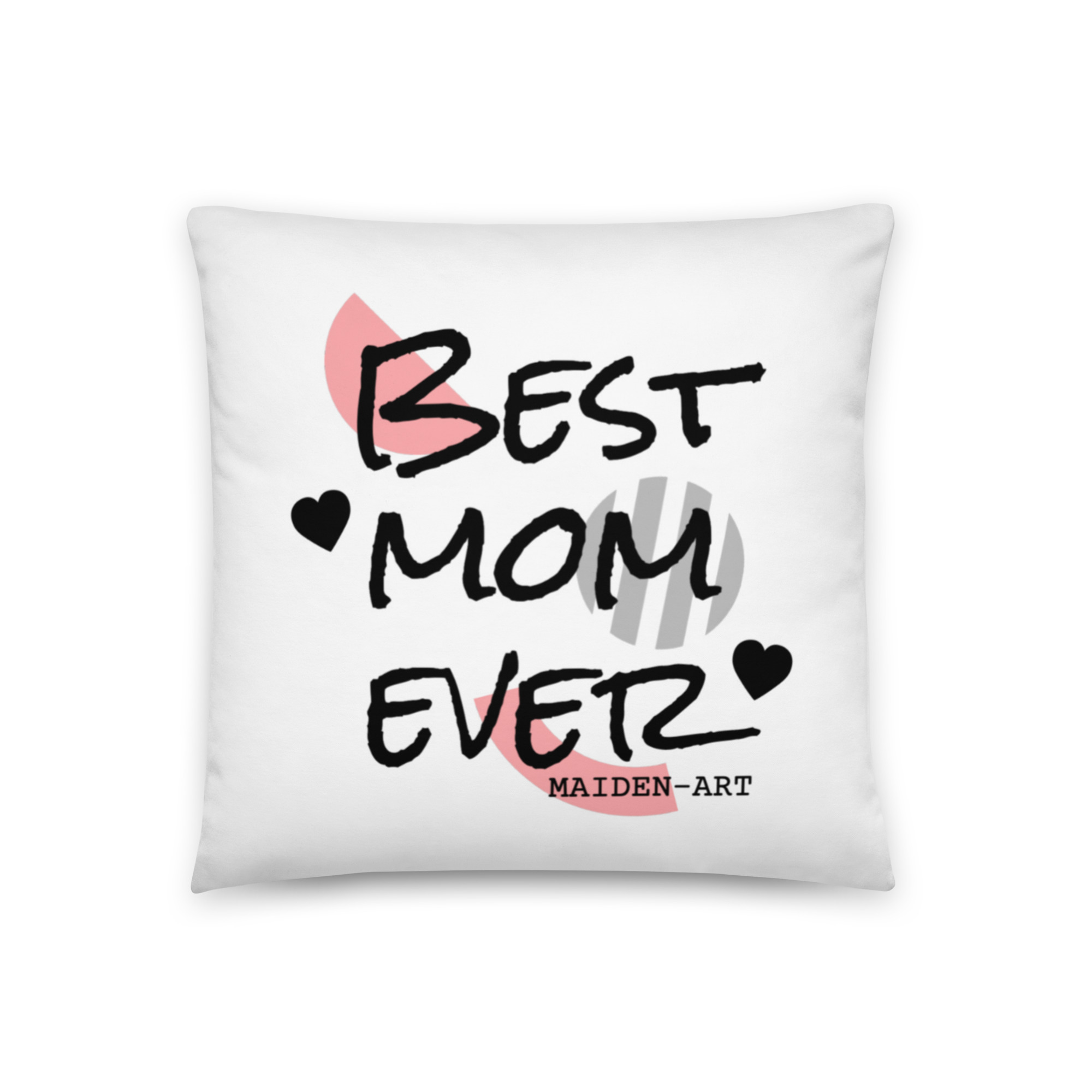 Best Mom Ever pillow featuring a soft polyester case with a hidden zipper, perfect for home decor and comfort.