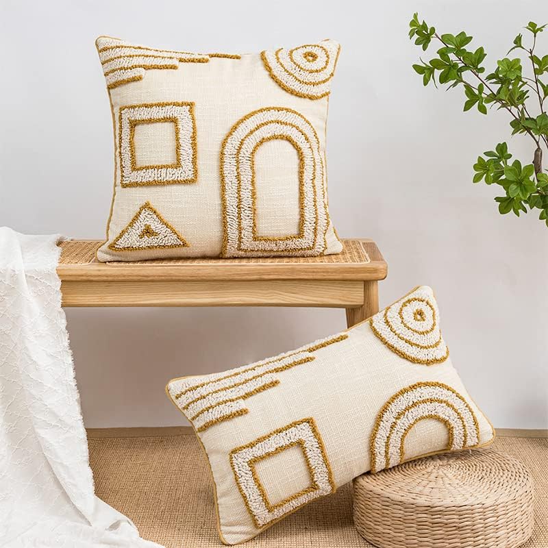 Boho Ethnic Pillow Cover featuring intricate ethnic patterns and vibrant colors, perfect for home decor.