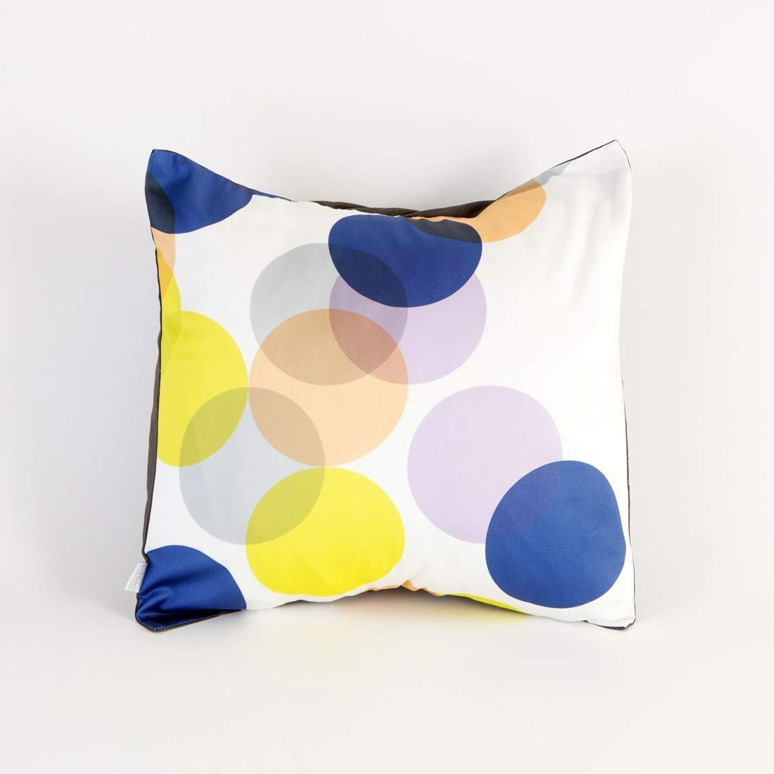 Bubbles Cushion/Pillow featuring a vibrant double-sided print on 100% spun polyester fabric, measuring 16" x 16" with a concealed zipper.