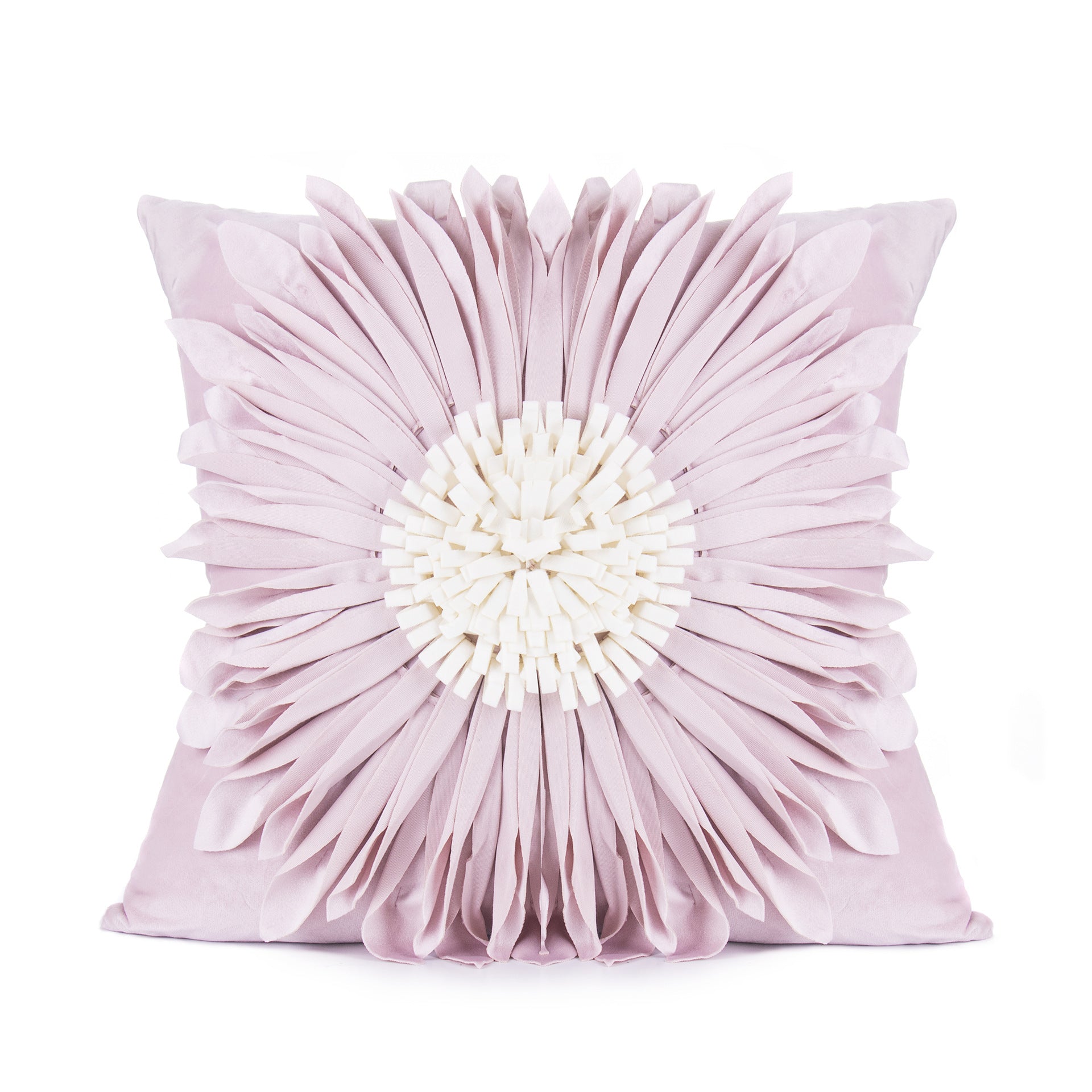 Fashion modern style white throw pillows with velvet stitching and fringed hem, showcasing a three-dimensional tufted design.