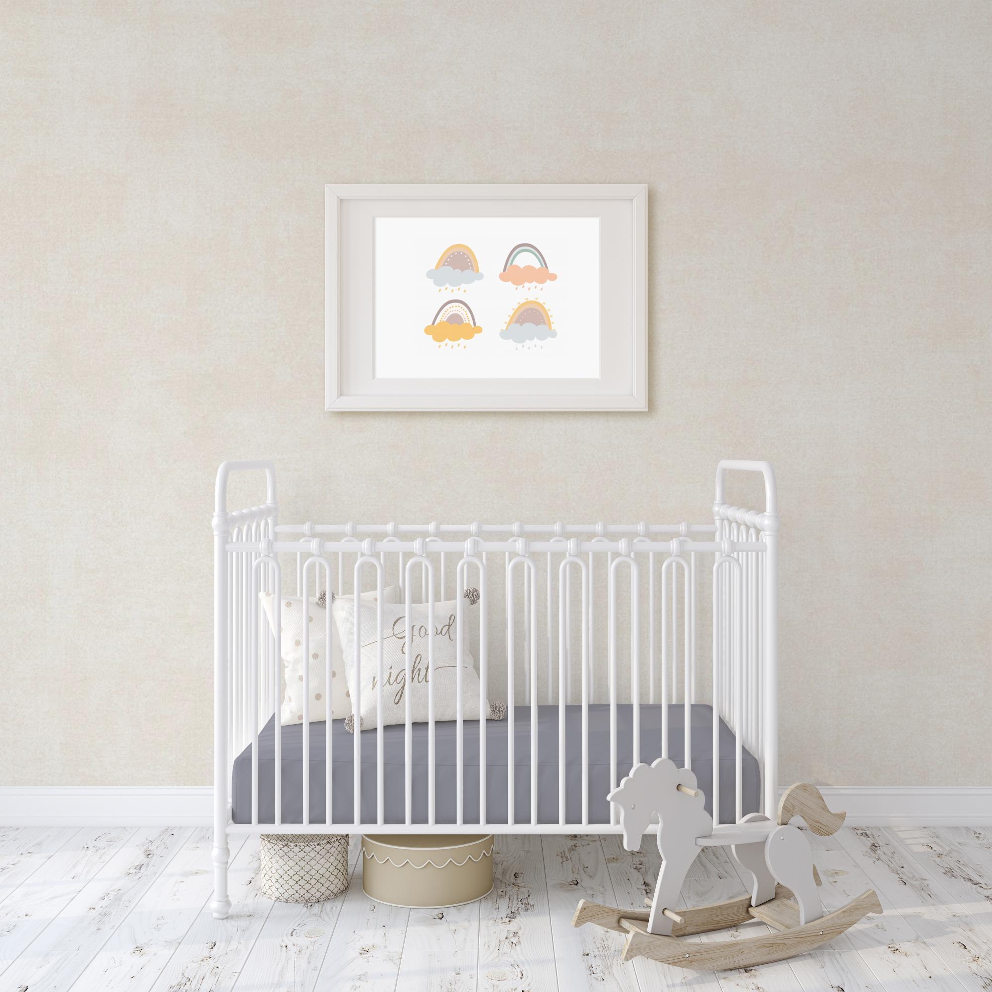 Flannel fleece crib sheet in soft cotton fabric, featuring a plush texture and all-round elastic hem for a perfect fit.