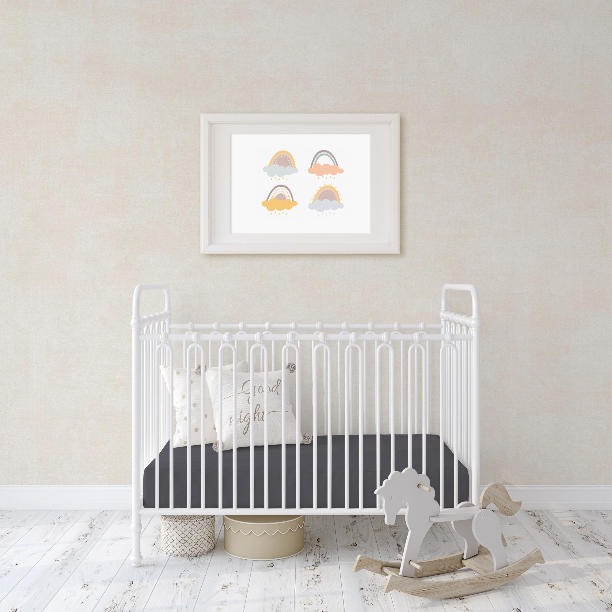 Flannel fleece crib sheet in soft cotton fabric, featuring a plush texture and all-round elastic hem for a perfect fit.