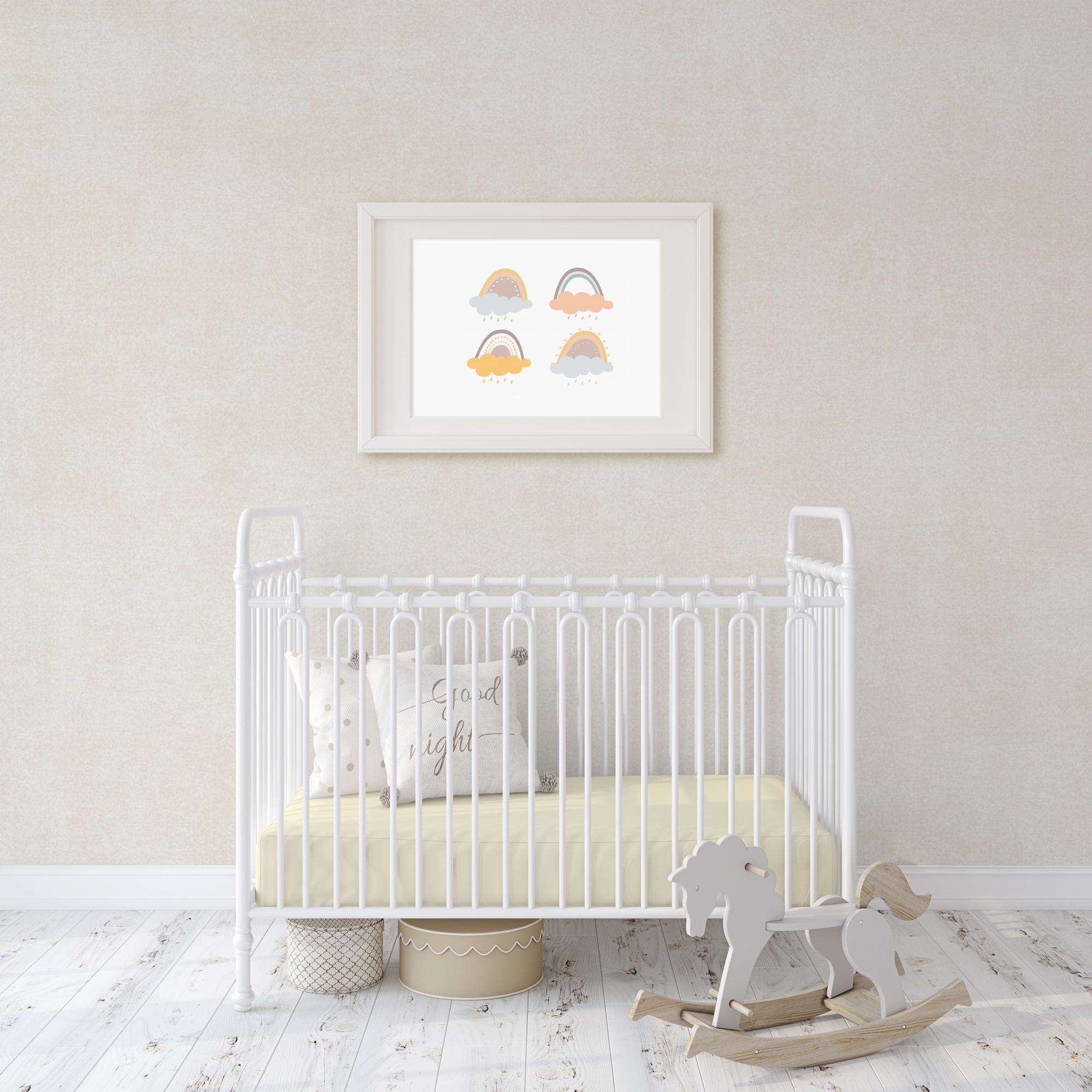 Flannel fleece crib sheet in soft cotton fabric, featuring a plush texture and all-round elastic hem for a perfect fit.