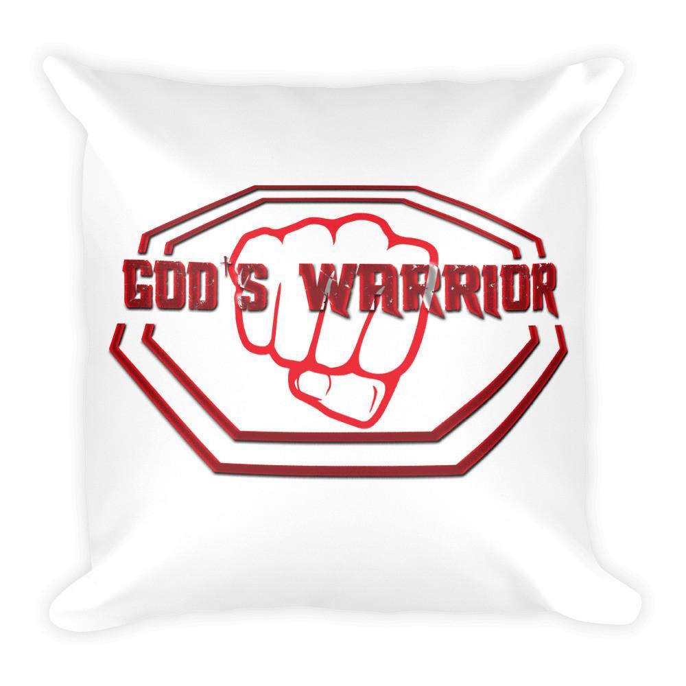 God's Warrior Pillow featuring a soft polyester cover and concealed zipper, perfect for home decor.