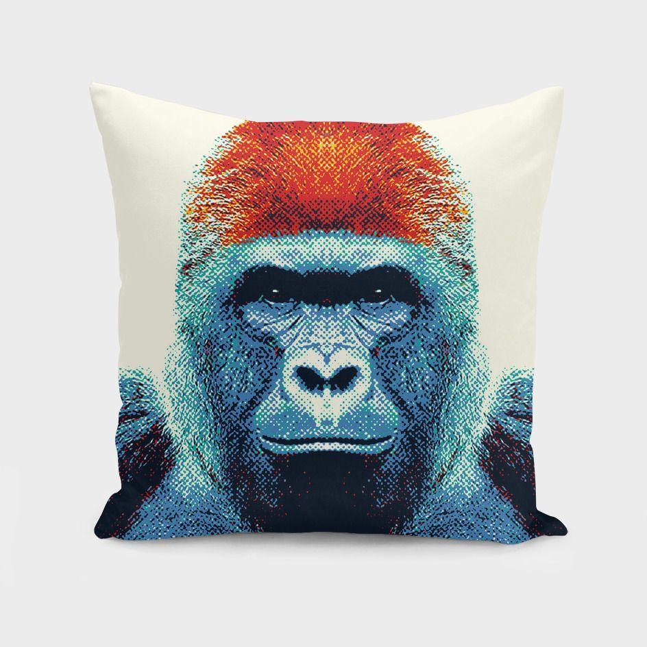 Gorilla Colorful Animals Cushion with vibrant designs, showcasing a playful and stylish decor element for any room.