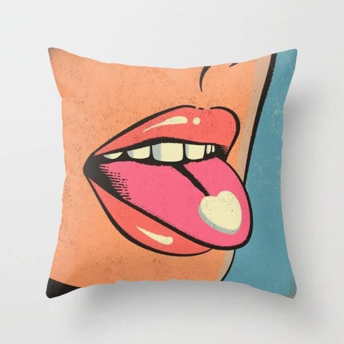 Hit of Love Pillow cover featuring a vibrant double-sided print, made from 100% spun polyester poplin fabric, measuring 16" x 16".