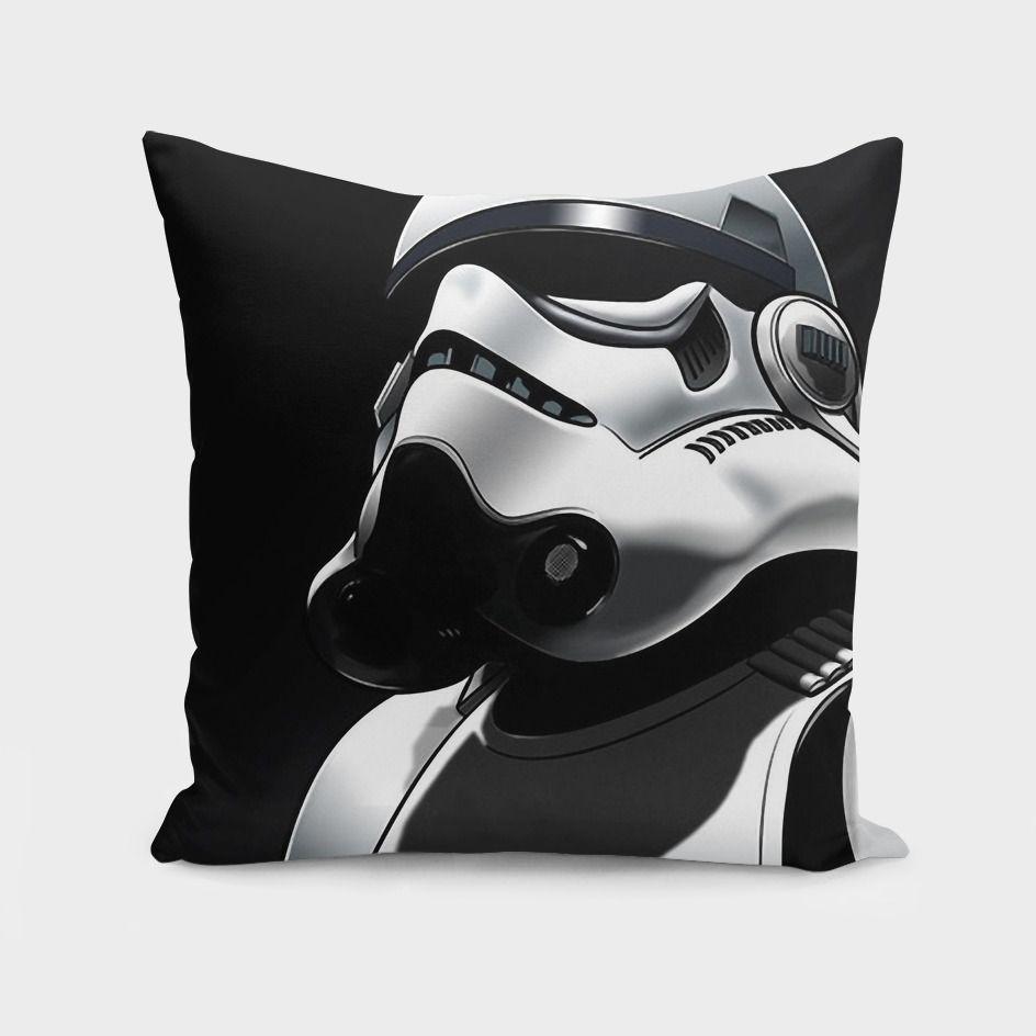 Imperial Stormtrooper cushion featuring a double-sided print, made from durable polyester fabric, measuring 16x16 inches with a concealed zipper.