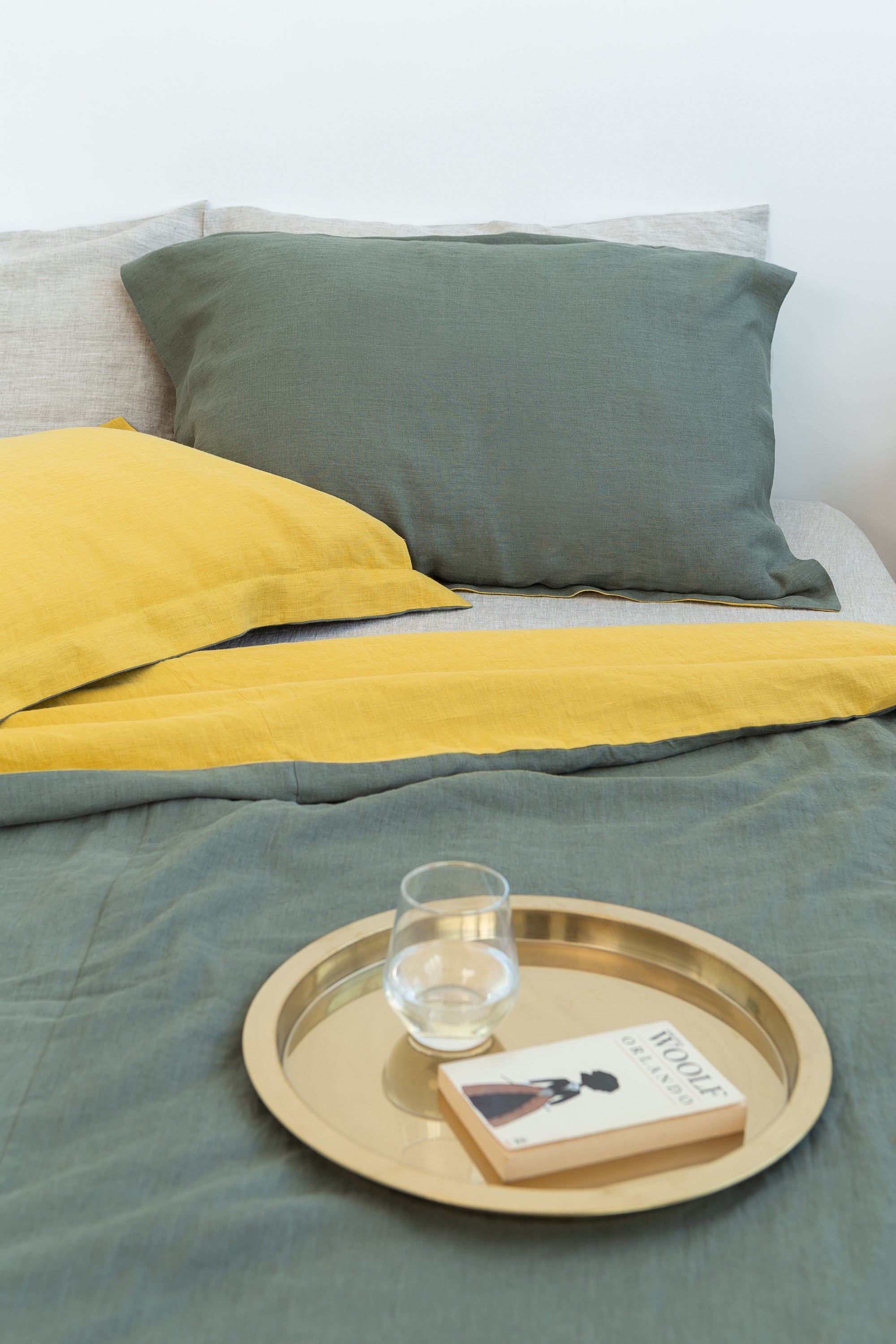 Honey Linen Sham Pillowcase made from 100% natural linen, showcasing its soft texture and warm color.