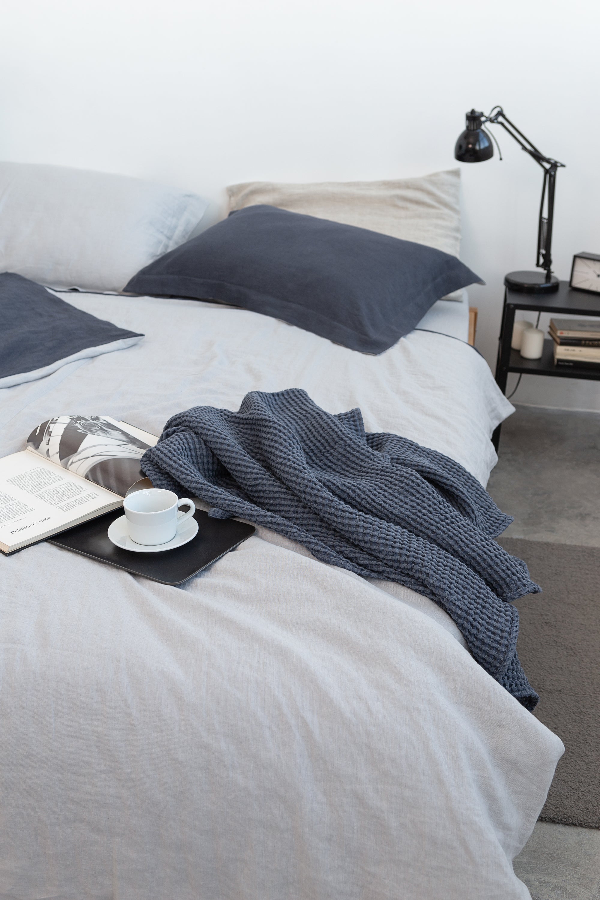 Light Grey Linen Sham Pillowcase made from 100% natural linen, showcasing its soft texture and elegant design.