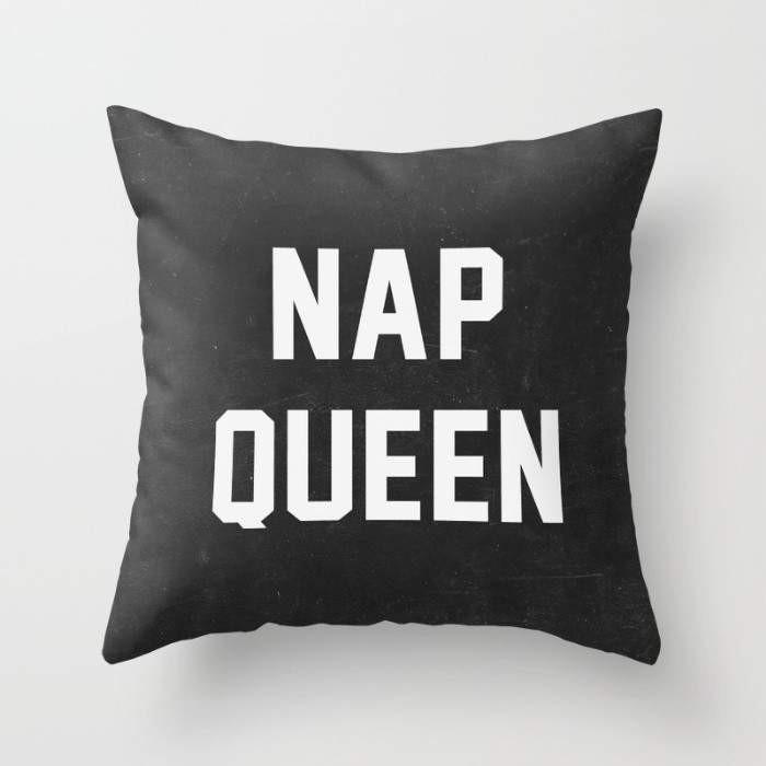 Nap Queen Pillow cover featuring a stylish double-sided print, made from 100% spun polyester poplin fabric, measuring 16" x 16".