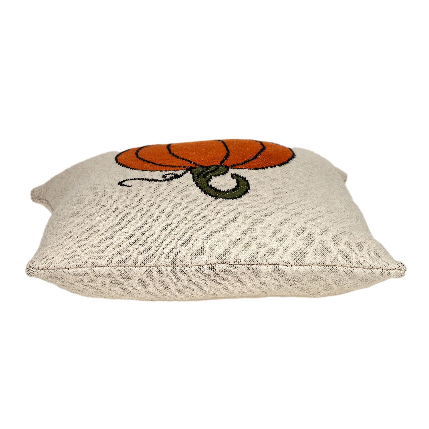 Pumpkin Silhouette Throw Pillow in beige with contrasting pumpkin design, perfect for autumn decor.