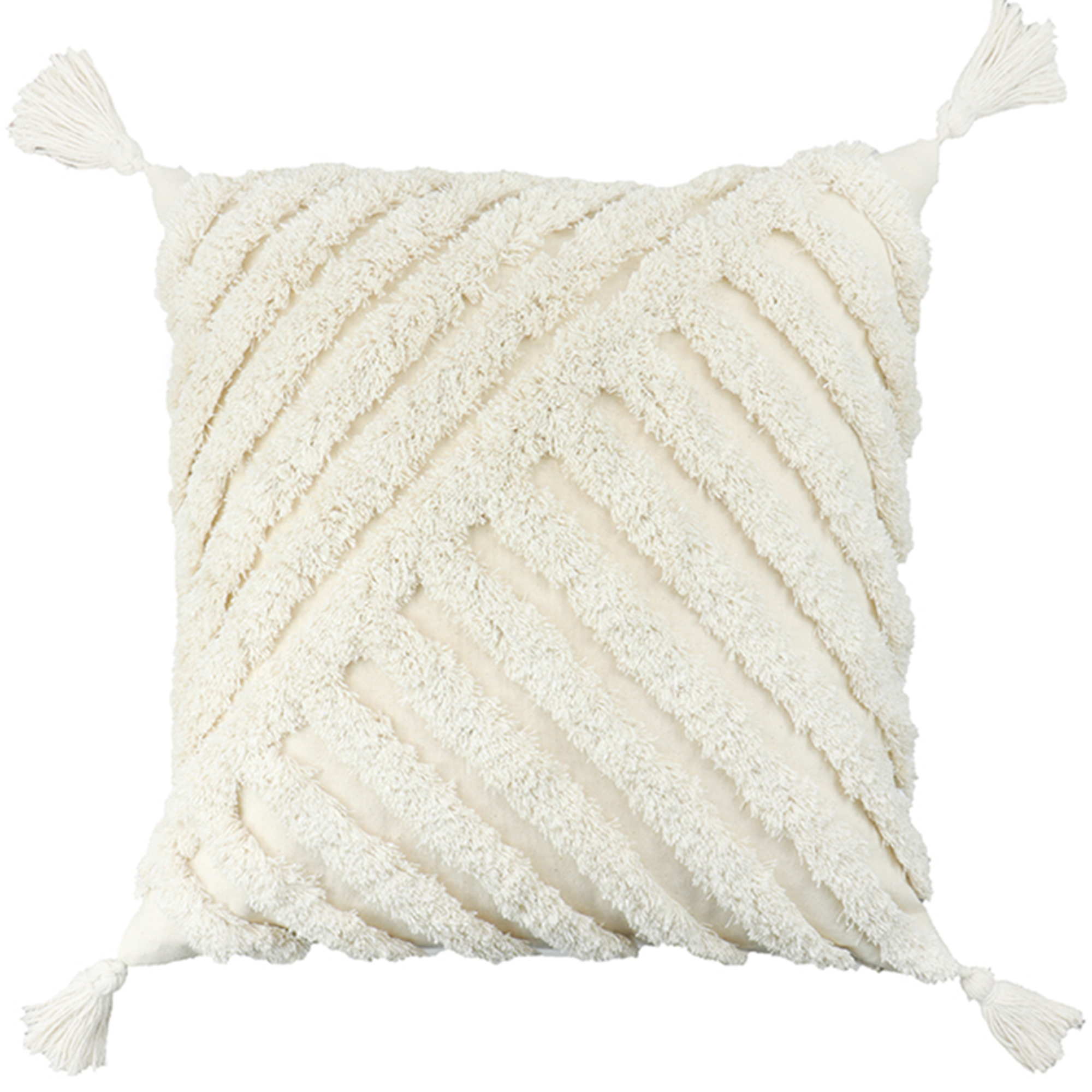 Pure cotton cushion covers featuring a custom boho tassel design, perfect for home decor.