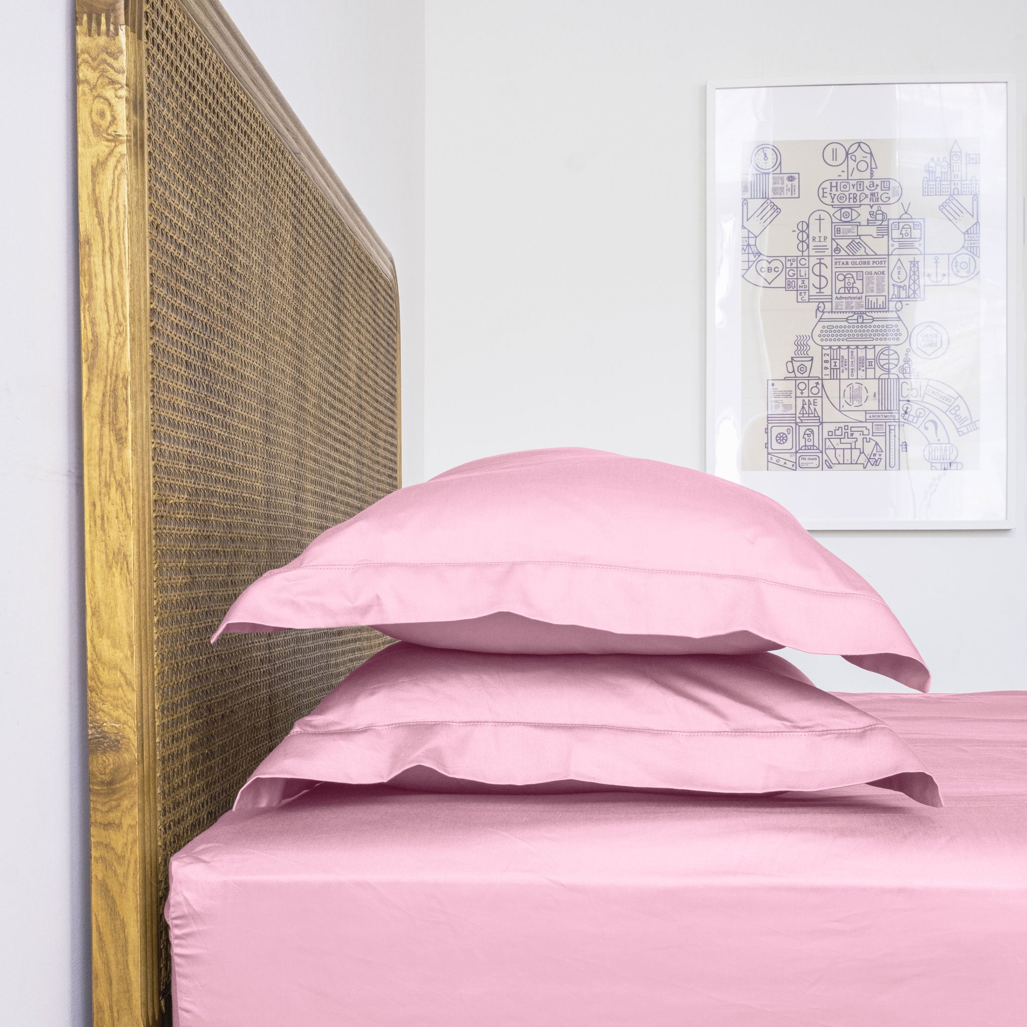 A luxurious set of Silky Satin Pillowcases made from 100% long-pile cotton, showcasing their smooth texture and elegant design.