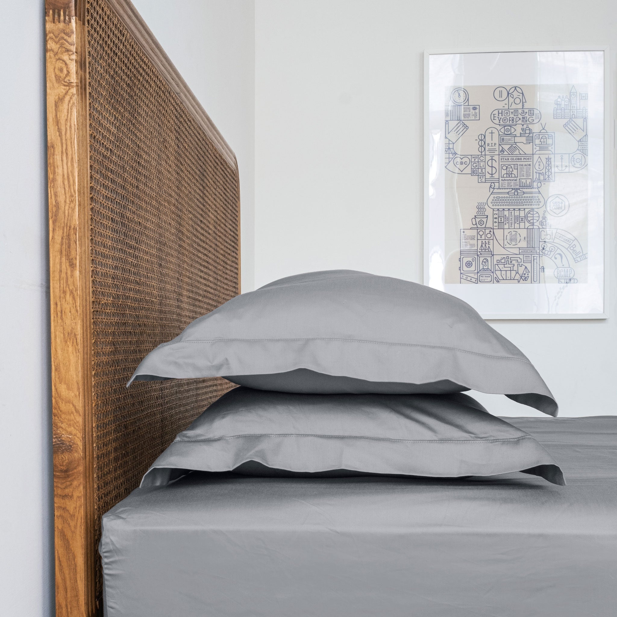 A luxurious set of Silky Satin Pillowcases made from 100% long-pile cotton, showcasing their smooth texture and elegant design.