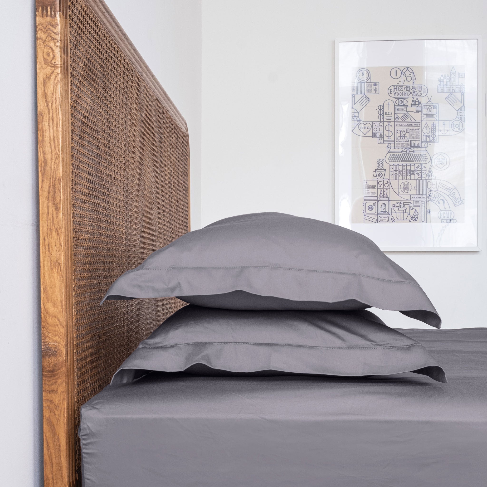 A luxurious set of Silky Satin Pillowcases made from 100% long-pile cotton, showcasing their smooth texture and elegant design.