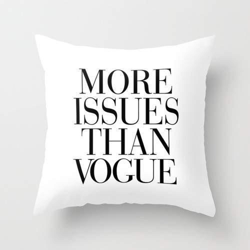 Vogue White Cushion, a stylish 16x16 throw pillow cover made from spun polyester poplin fabric with a double-sided print and concealed zipper.