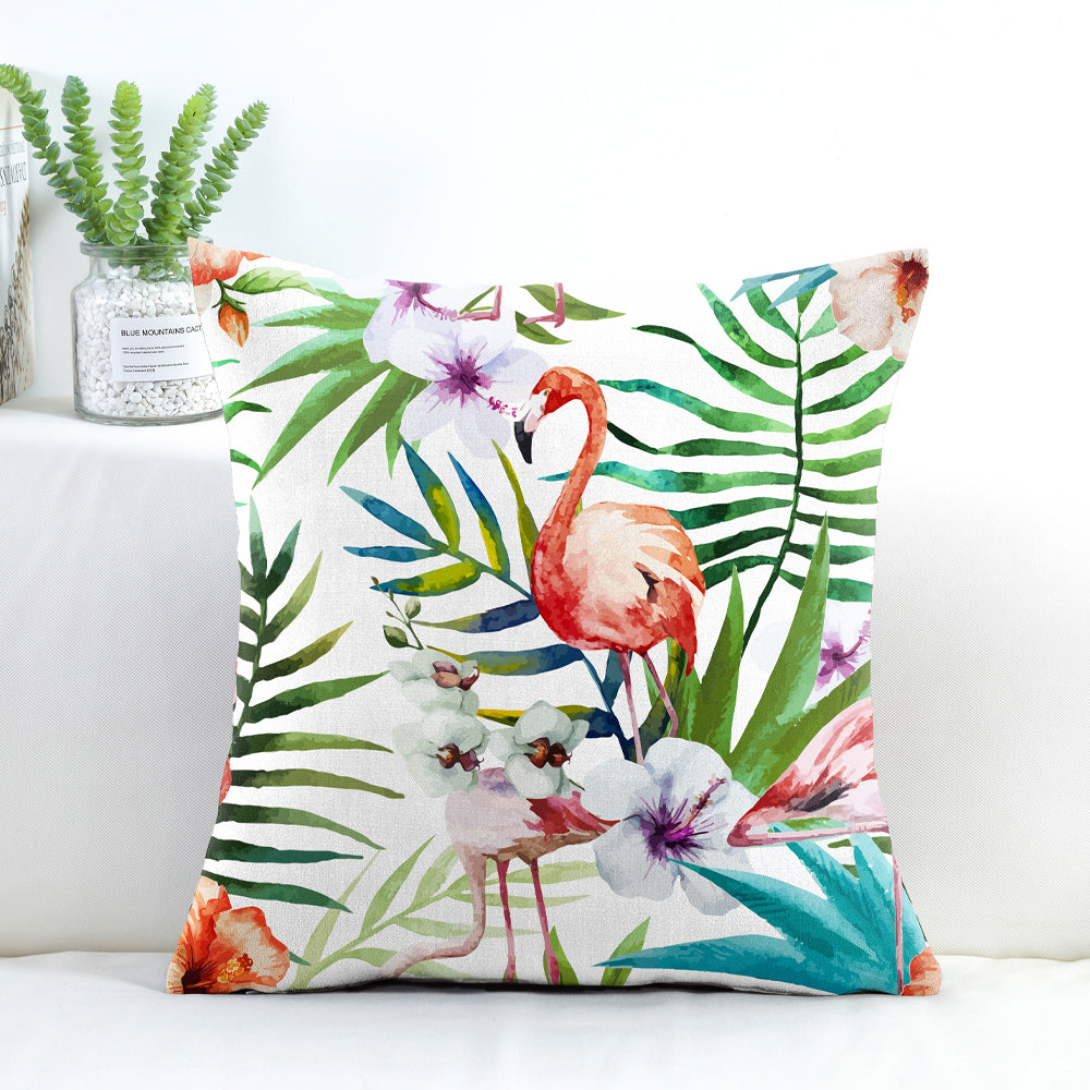 Water resistant floral pattern cushion covers in vibrant colors, designed for outdoor and indoor use, made from durable polyester material.