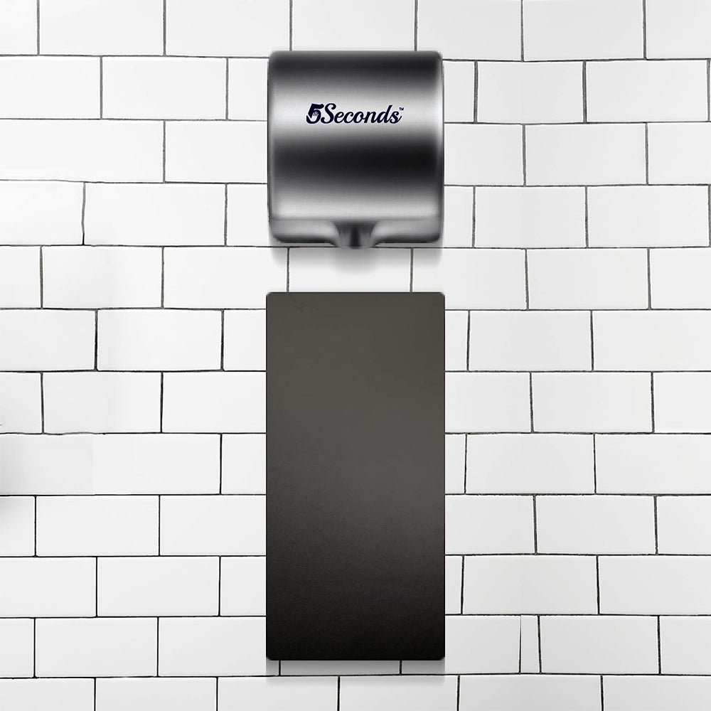 5Seconds Wall Guard for Hand Dryer, stainless steel, modern design, protects walls from water damage, easy to clean and install.