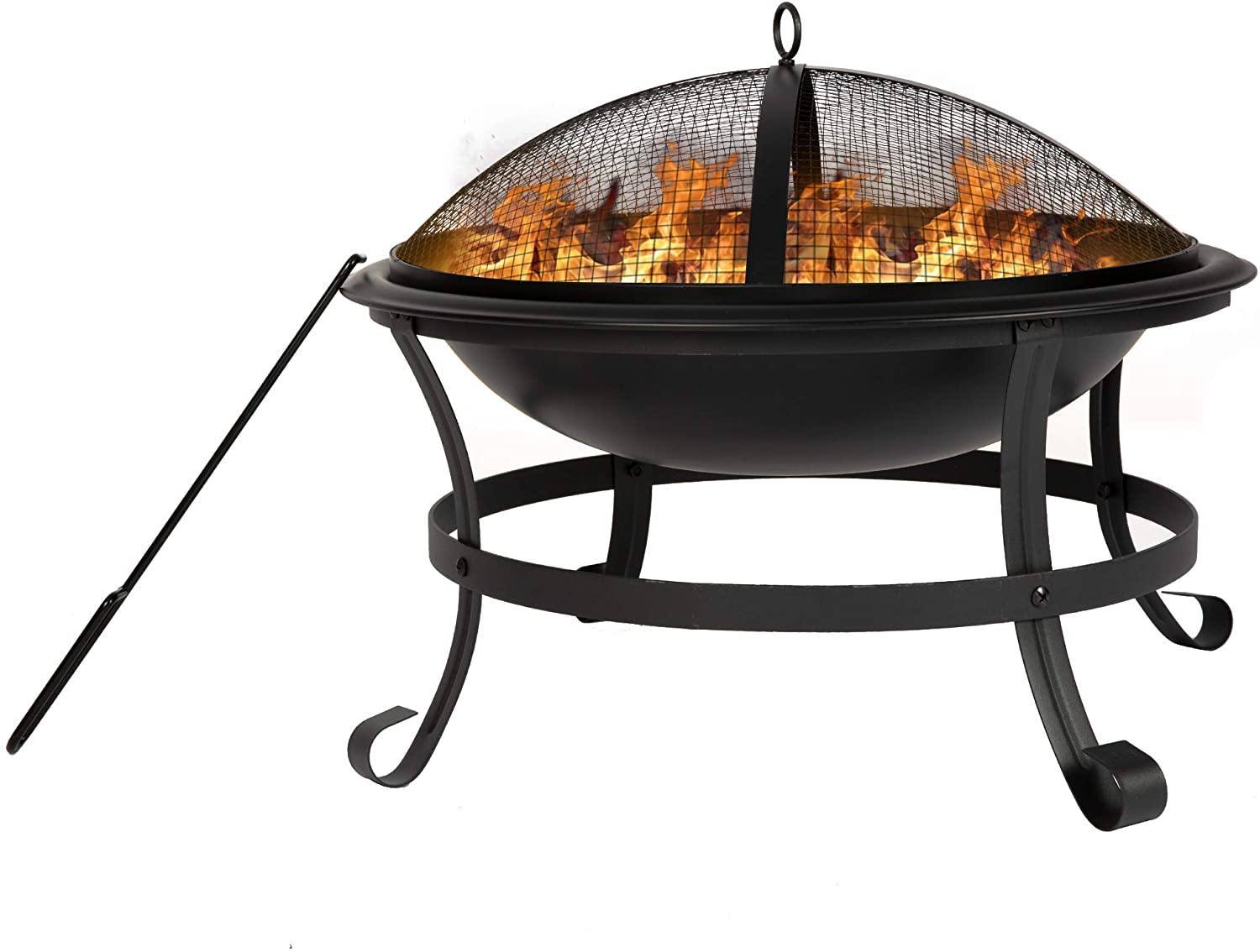 Outdoor fire pit with cover.