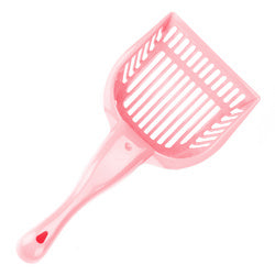 Coral Cat Litter Scoop featuring a reinforced comfort handle, designed for efficient litter management in multi-cat households.