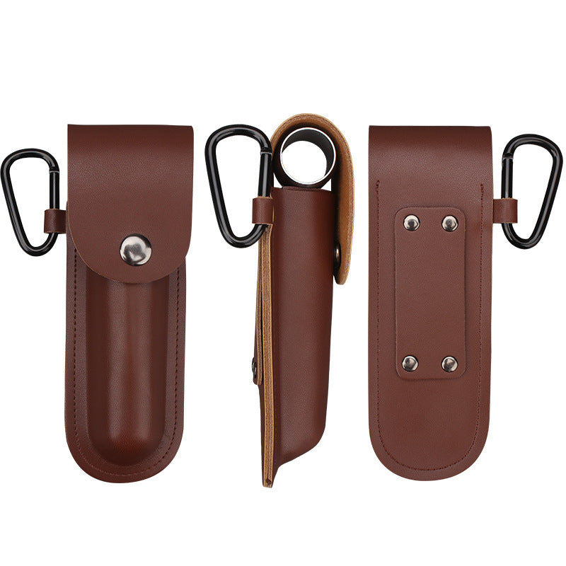 Manual Drill Auger Drill Bit with leather case, designed for outdoor survival and crafting projects.