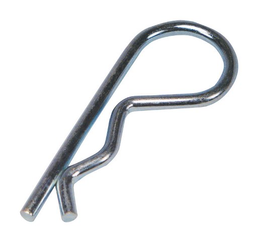 R-clip cotter pin, metal fastener.