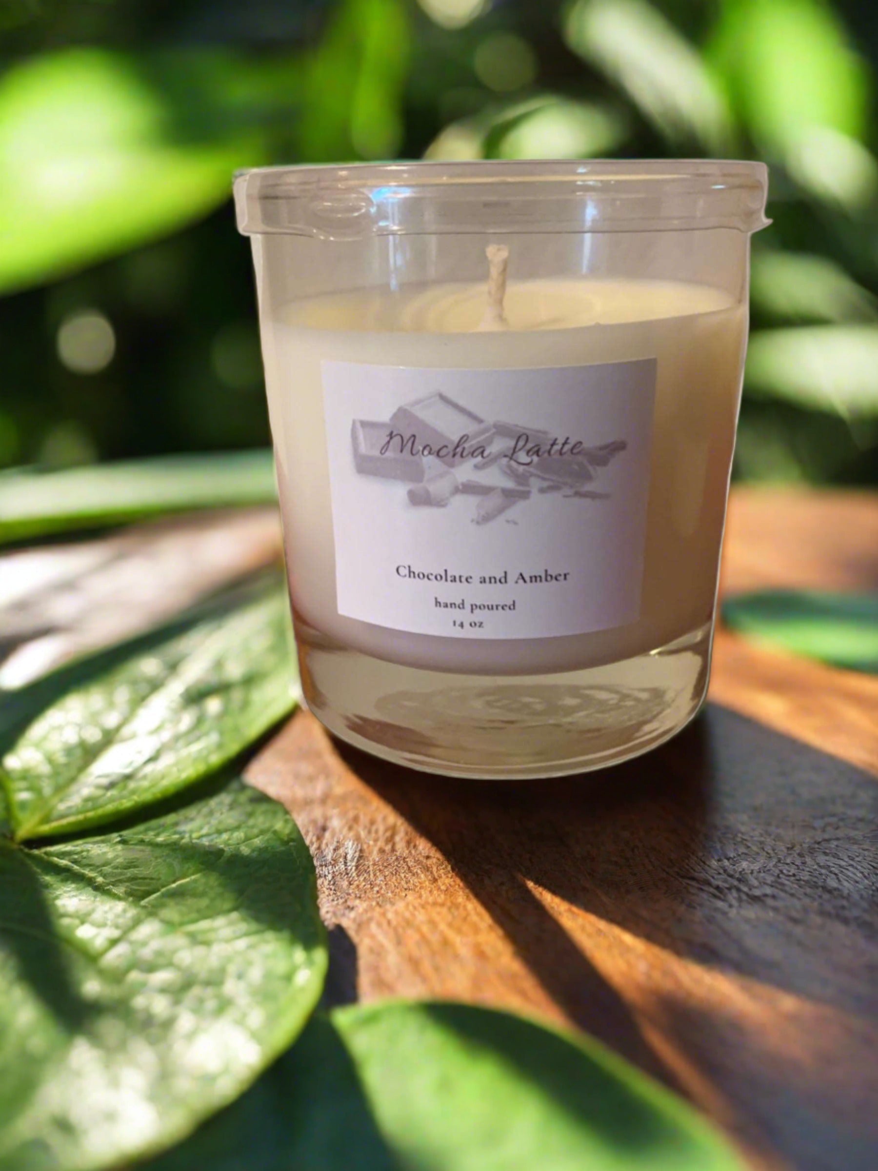 A beautifully crafted 11 oz Mocha Latta Soy Blend Candle with a rich mocha and vanilla scent, perfect for home ambiance.