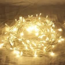 A set of 20 warm white LED bulb string lights on a wire, ideal for indoor and outdoor decoration.