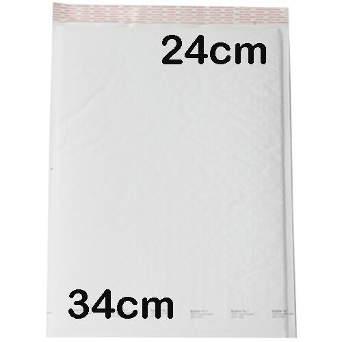 A pack of 10 large white bubble padded envelopes, measuring 340mm by 240mm, designed for secure shipping.